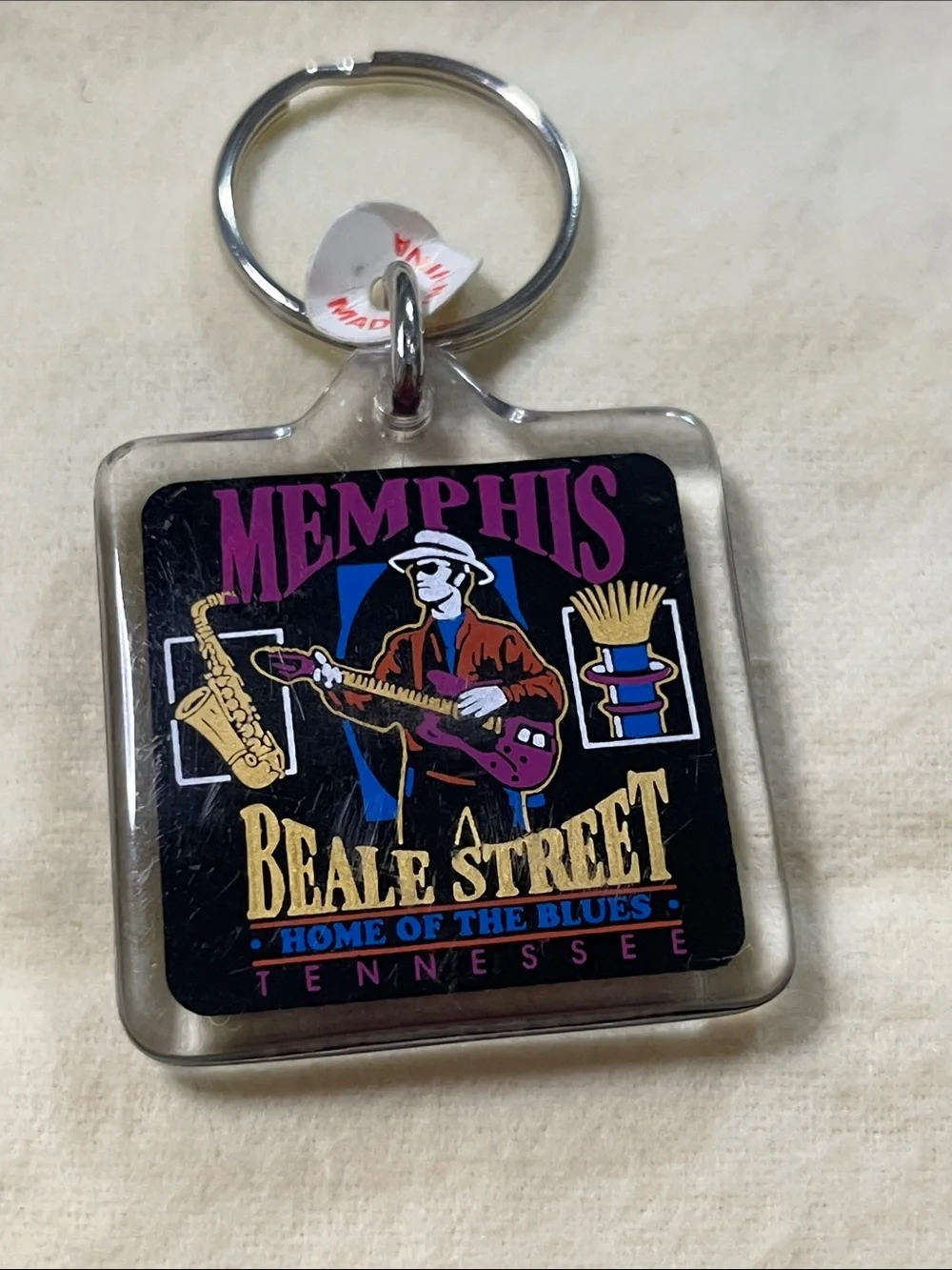 Vintage Beale Street Keychain - Black, Purple, Gold